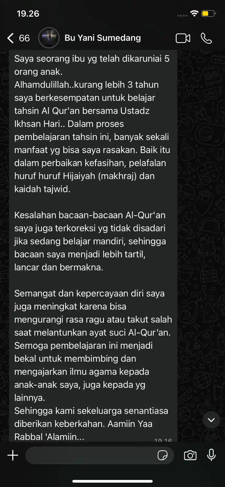 Testimoni WhatsApp Bu Yani Sumedang